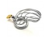 Cage de chasteté en tubulaire inox + cadenas pour anneau testicules