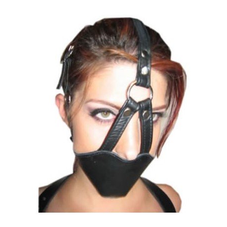 Muselière de bondage cuir, avec gag-ball