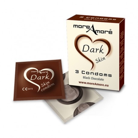 Préservatifs black skin : goût chocolat - MoreAmore