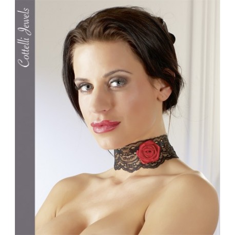 Collier sexy ras du cou : La Rose Rouge