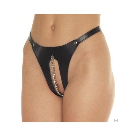 String ouvert : Cuir & Chaîne - SM