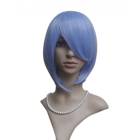 *** DISCONTINUED *** Perruque sexy : Coupe mi-longue bleue à frange