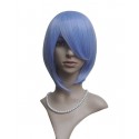 *** DISCONTINUED *** Perruque sexy : Coupe mi-longue bleue à frange