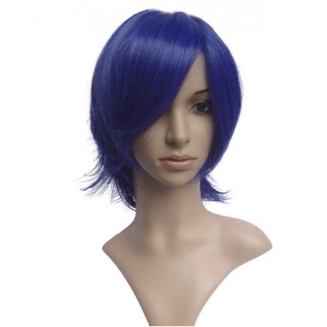 *** discontinued *** Perruque sexy : Coupe mi-longue bleue foncé frange