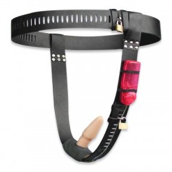 Ceinture de chasteté pour femme : Gode anal & vaginal vibrant *** Clearance ***