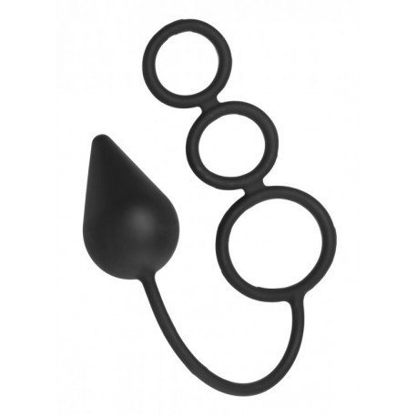 Cockring avec plug anal en silicone