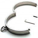 Collier Soumission Domination chromé fermeture clef allen six pans