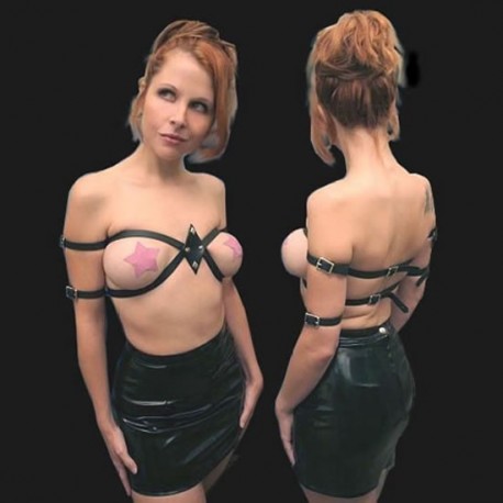 Soutien-Gorge lanières de cuir - Contraintes SM Bondage