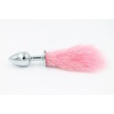 Rosebud - bijou plug anal - queue touffue en couleur