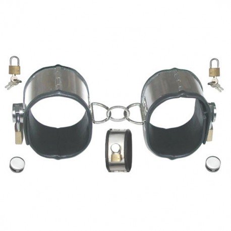 Menottes de soumission de luxe, réglables et verrouillable par cadenas