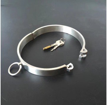 23.95€ - Collier en inox, métal de bondage BDSM avec chaine et
