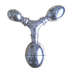 Triple plug anal 3 boules en métal pour dilatation progressive