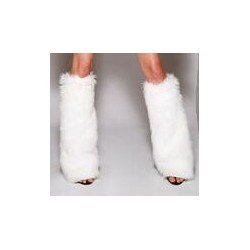 Couvre-bottes fourrure synthétique mère noel Couvre-bottes fourrure synthétique mère noel