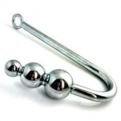 Crochet anal plug triple boules en métal