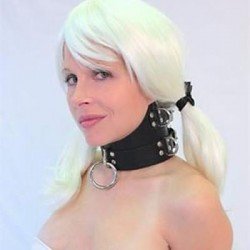 Collier soumission domination en cuir col haut Collier soumission domination en cuir col haut