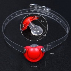 Gag ball tétine en forme de coeur rouge Gag ball tétine en forme de coeur rouge