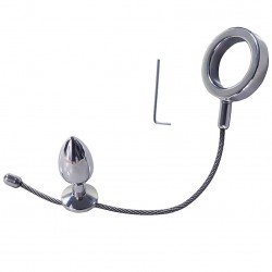 Plug anal en acier avec cockring anneau pénien Plug anal en acier avec cockring anneau pénien