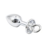 Bijou plug anal, cristal avec anneau
