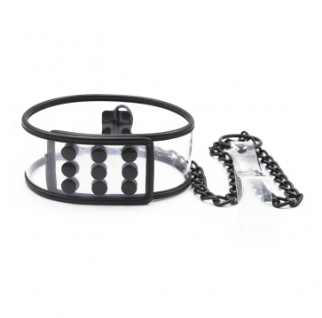 Coffret Fétiche BDSM - Collier Et Laisse Transparents Aquax - Neuf, Pour Adulte