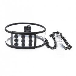 Collier ras du cou soumise plastique transparent & laisse Collier ras du cou soumise plastique transparent & laisse