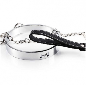 Collier En Cuir BDSM Avec Anneau Et Chaîne – Marque Love And Vibes – Neuf, Pour Accessoire De Mode Ou Fétichiste