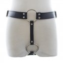 Sexy Underwear Harness Dildo Vibrator Chastity Strap On - color: black - size: pants+pink vibrator