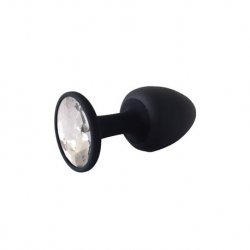 Rosebud plug anal en silicone 3 tailles au choix, finition avec cristal bijoux