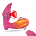 Stimulateur point G, suceur de clitoris chauffant télécommandé à distance