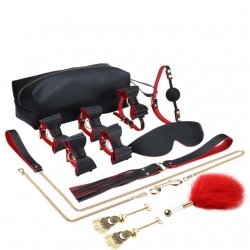 Kit bondage SM 12 pièces avec sac de transport, luxe Kit bondage SM 12 pièces avec sac de transport, luxe