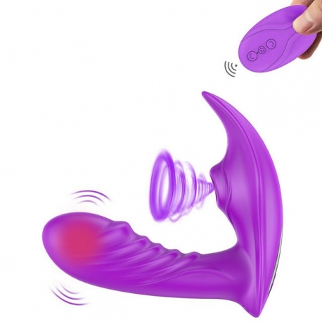 Stimulateur Point G / Suceur de clitoris chauffant et télécommandé