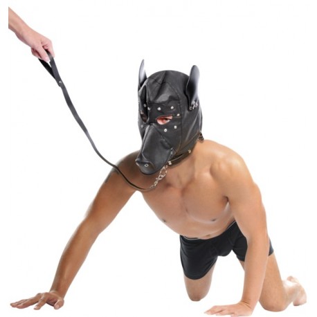 Masque BDSM Tête De Chien – Simili Cuir Réglable – Marque Kinky Puppy – Neuf