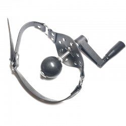 Bâillon boule, avec manivelle de torture rotative Bâillon boule, avec manivelle de torture rotative