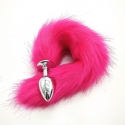 Rosebud - bijou plug anal - queue touffue en couleur
