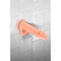 Gode ventouse 23 cm avec testicules - Flexible et doux au toucher