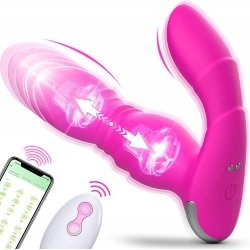 Vibromasseur sextoy va et vient et stimulation clitoris, télécommande et smartphone Vibromasseur sextoy va et vient et stimulation clitoris, télécommande et smartphone