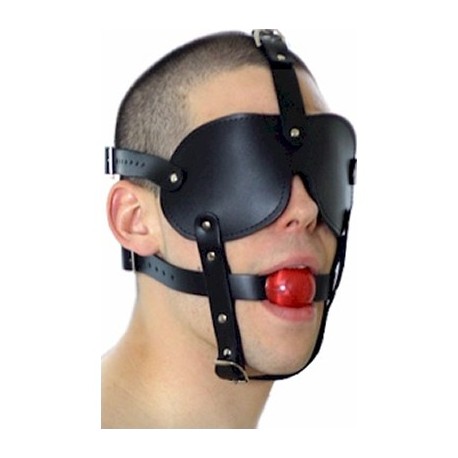 22.9€ - Gag Ball - Bâillon de bondage avec masque SM intégré.