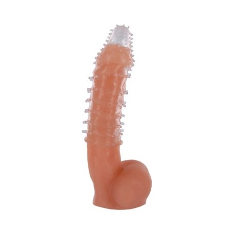 Extension de pénis en silicone perlé et texturé 