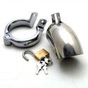 Cage de chasteté en inox incurvé + cadenas pour testicules